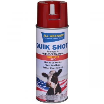 Quik Shot Livestock Marker Spray Paint, Red, 16-oz. Aerosol